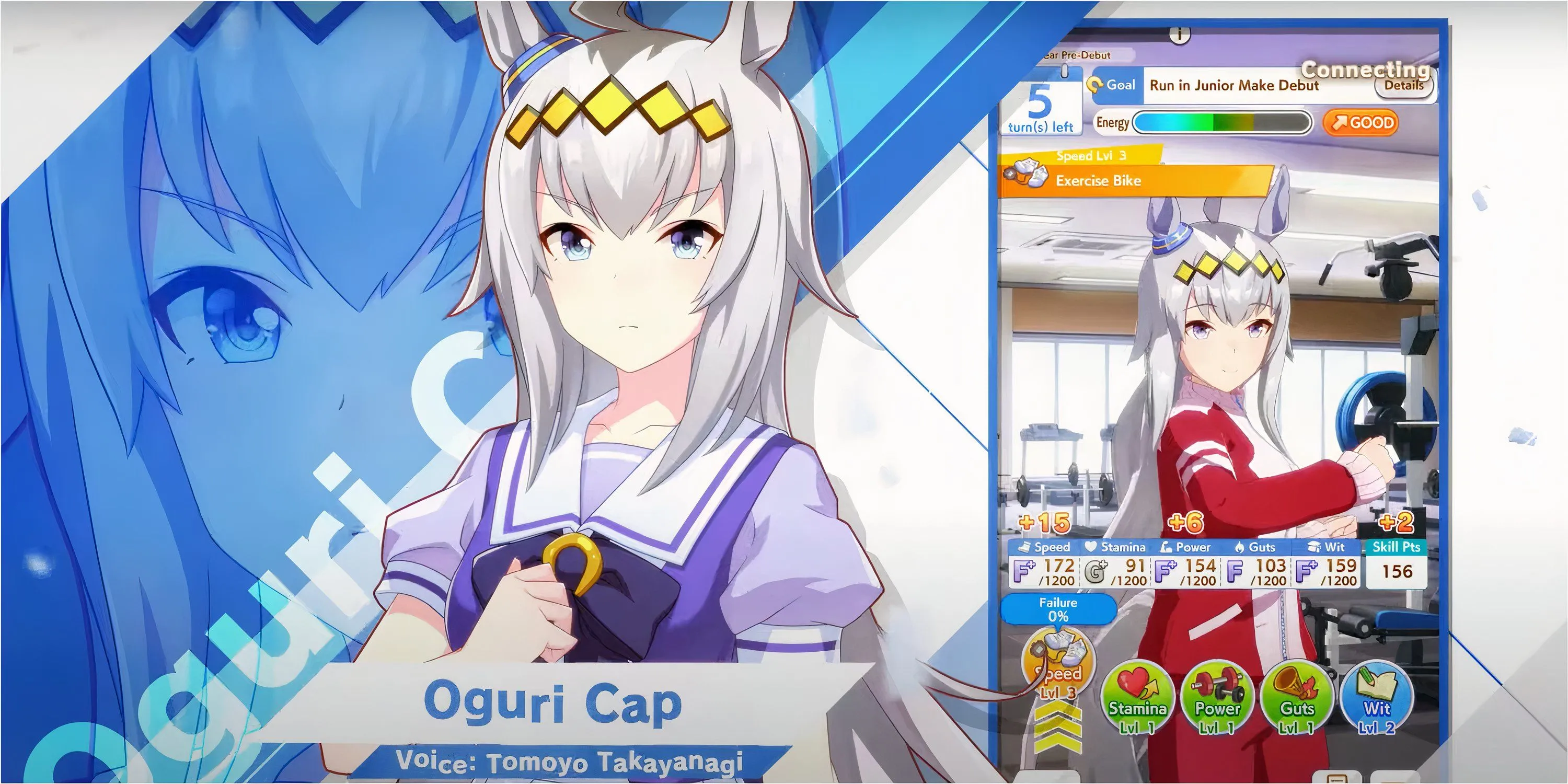Hình ảnh nhân vật Oguri Cap từ game Umamusume: Pretty Derby, đại diện cho sức mạnh và quyết tâm.