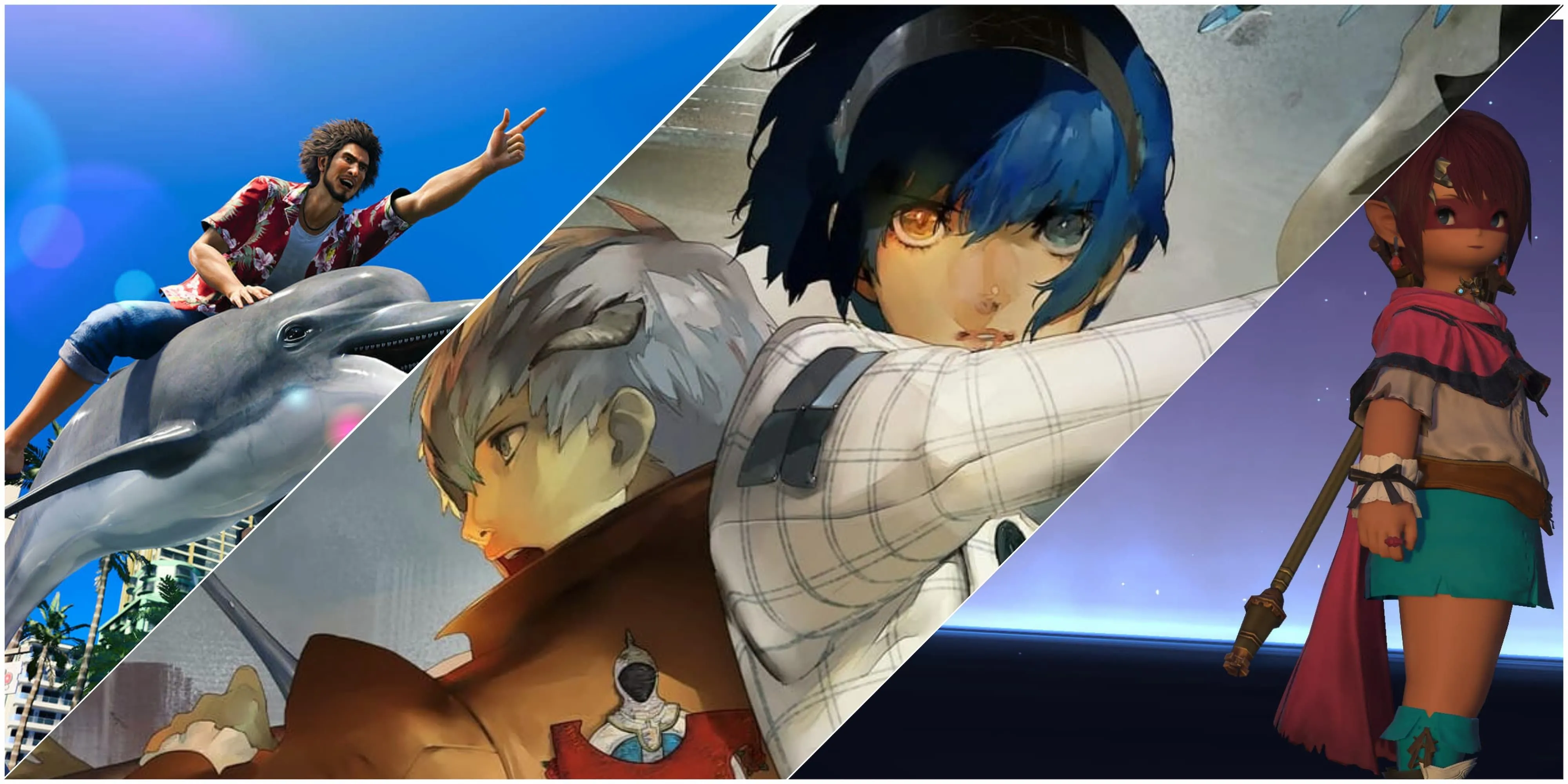 Hình ảnh tổng hợp các tựa game JRPG hàng đầu trên PlayStation 5, minh họa sự đa dạng thể loại trong Metaphor: ReFantazio.