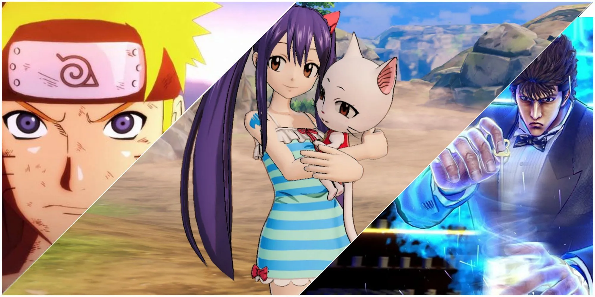 Hình minh họa các tựa game anime được phát hành bởi Bandai Namco