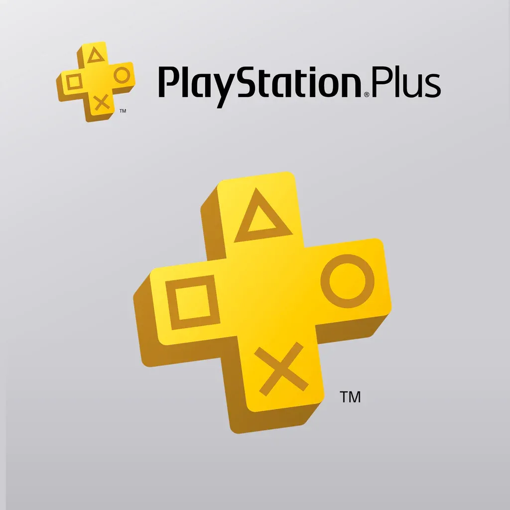 Logo chính thức của PlayStation Plus, dịch vụ đăng ký game hàng tháng của Sony.