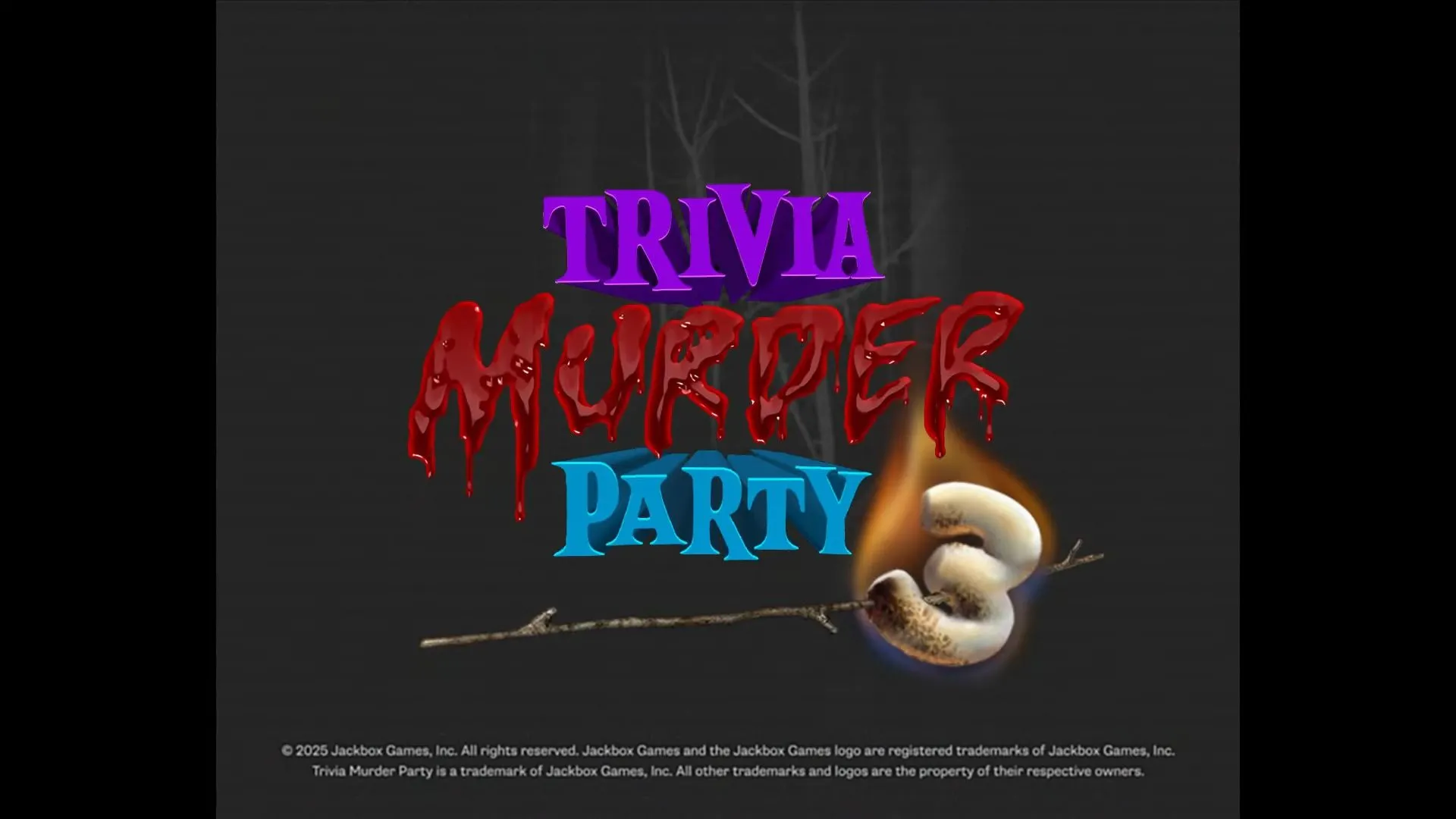 Logo và ngày phát hành dự kiến ban đầu của game party Trivia Murder Party 3 từ Jackbox Games