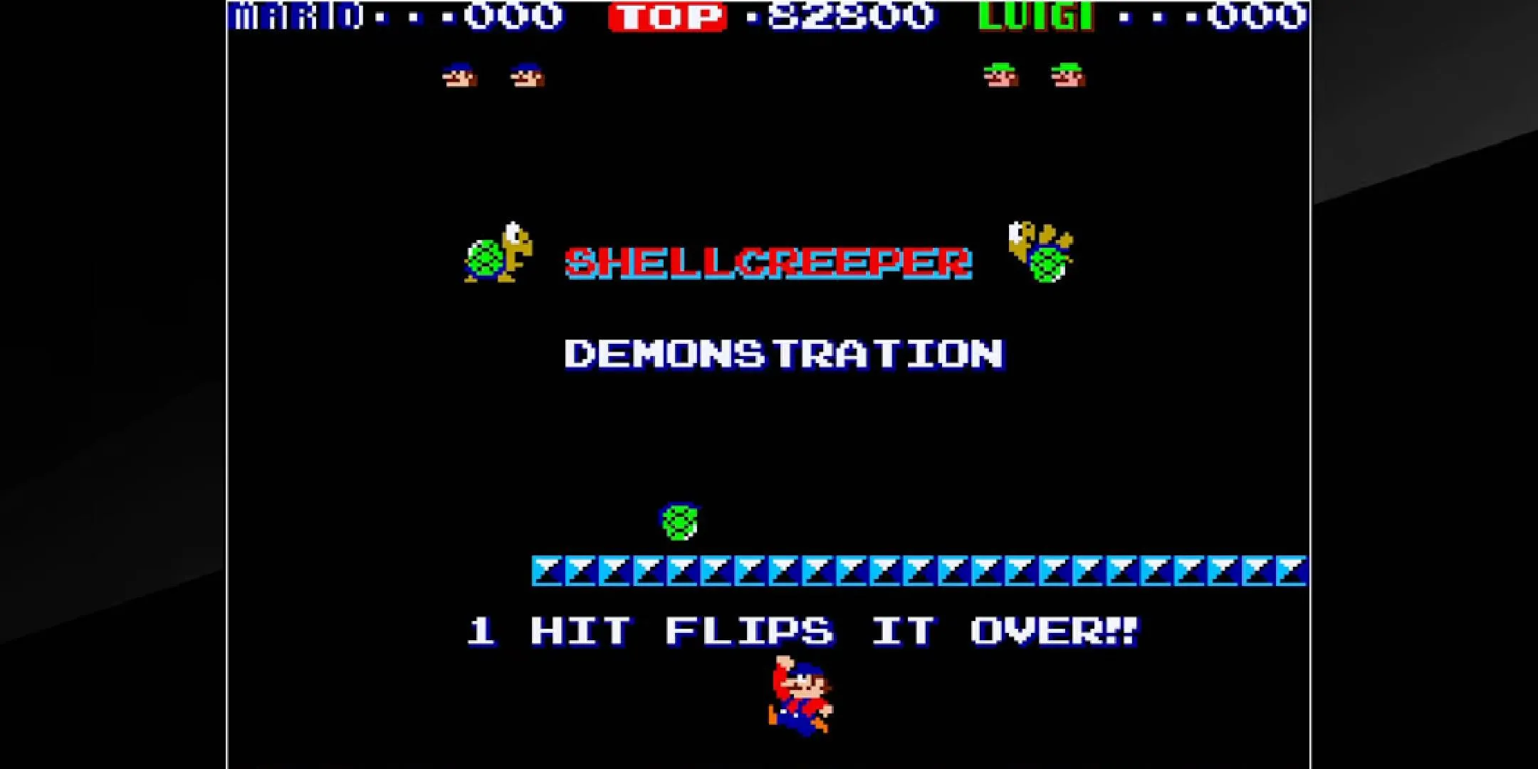 Màn hình game Mario Bros phiên bản Arcade, nơi Mario ra mắt với tên gọi ban đầu là Jumpman