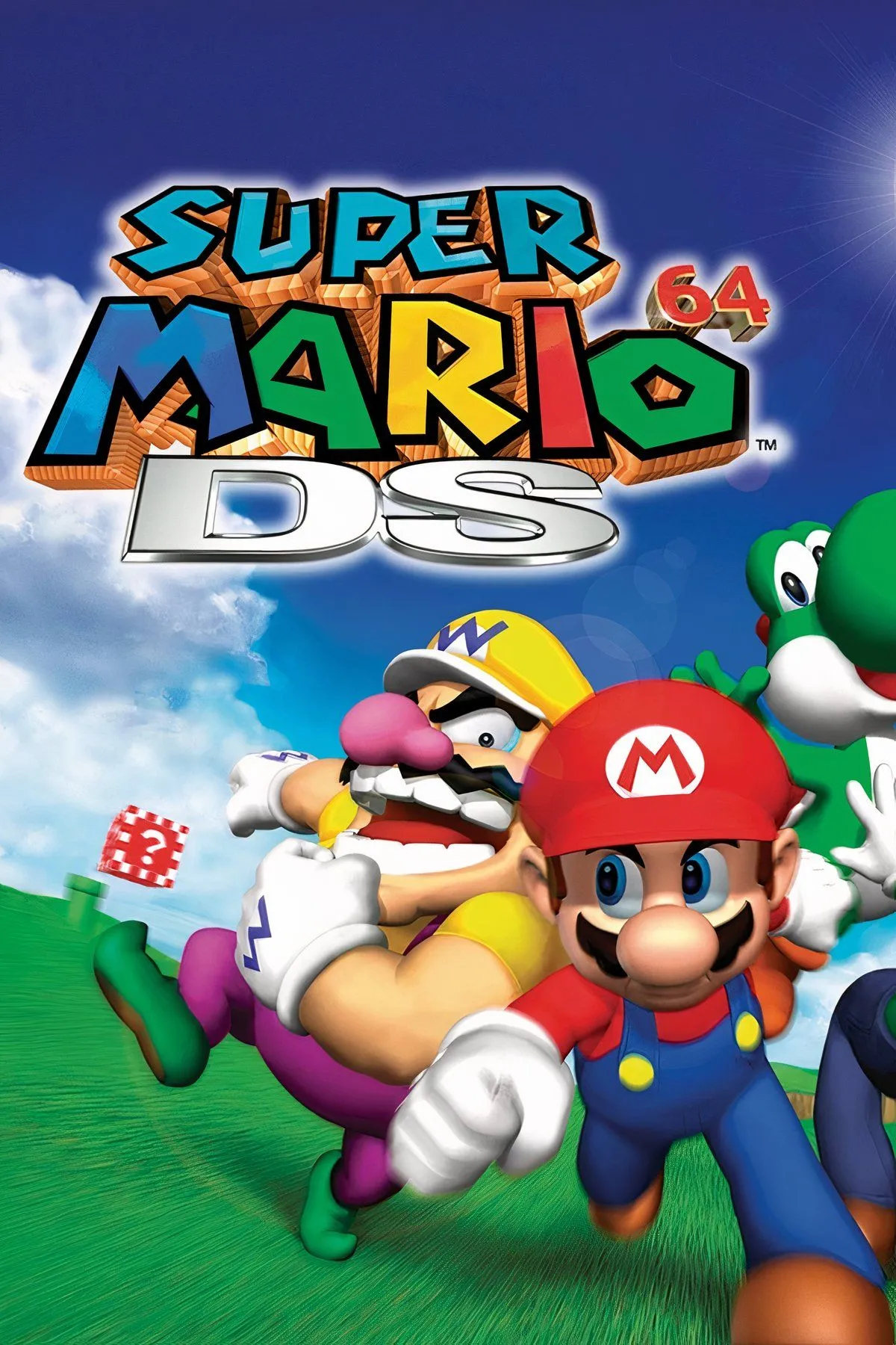 Mario và các nhân vật phụ mới như Luigi, Yoshi, Wario cùng nhau trong Super Mario 64 DS, làm thay đổi trải nghiệm phiêu lưu trong game.
