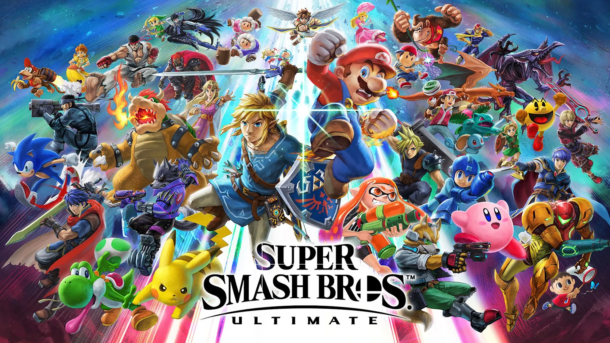 Marth và Bayonetta, hai nhân vật biểu tượng trong Super Smash Bros. Ultimate, trên đấu trường