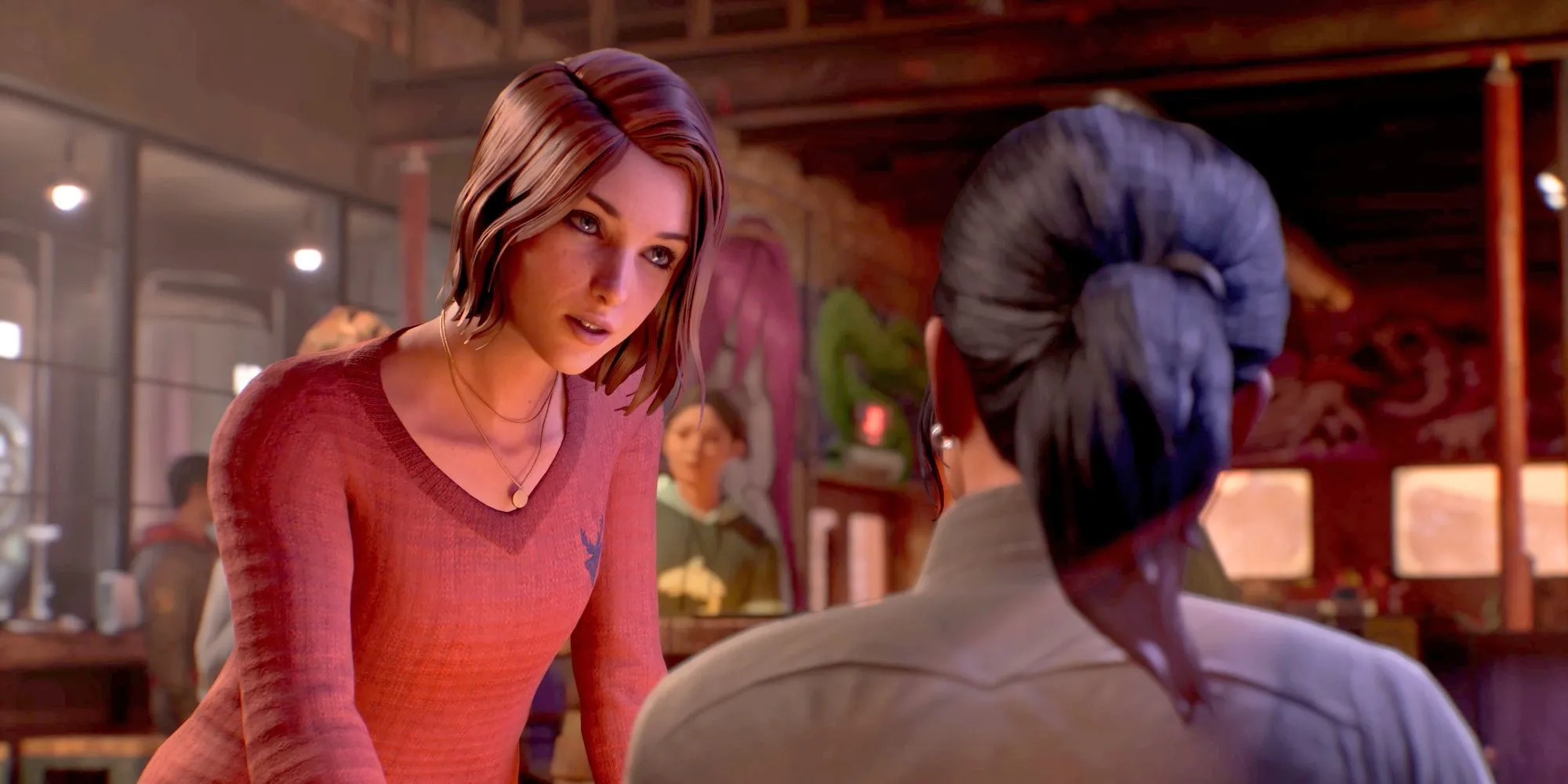 Max Caulfield trò chuyện với Safi trong Life is Strange Double Exposure, minh họa cơ chế dịch chuyển thực tại