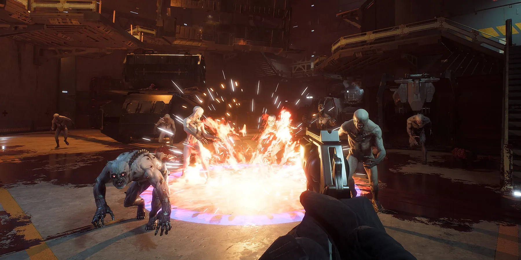Một vụ nổ mạnh mẽ trong Killing Floor 3, thể hiện sự hỗn loạn và chiến đấu không ngừng trong game.