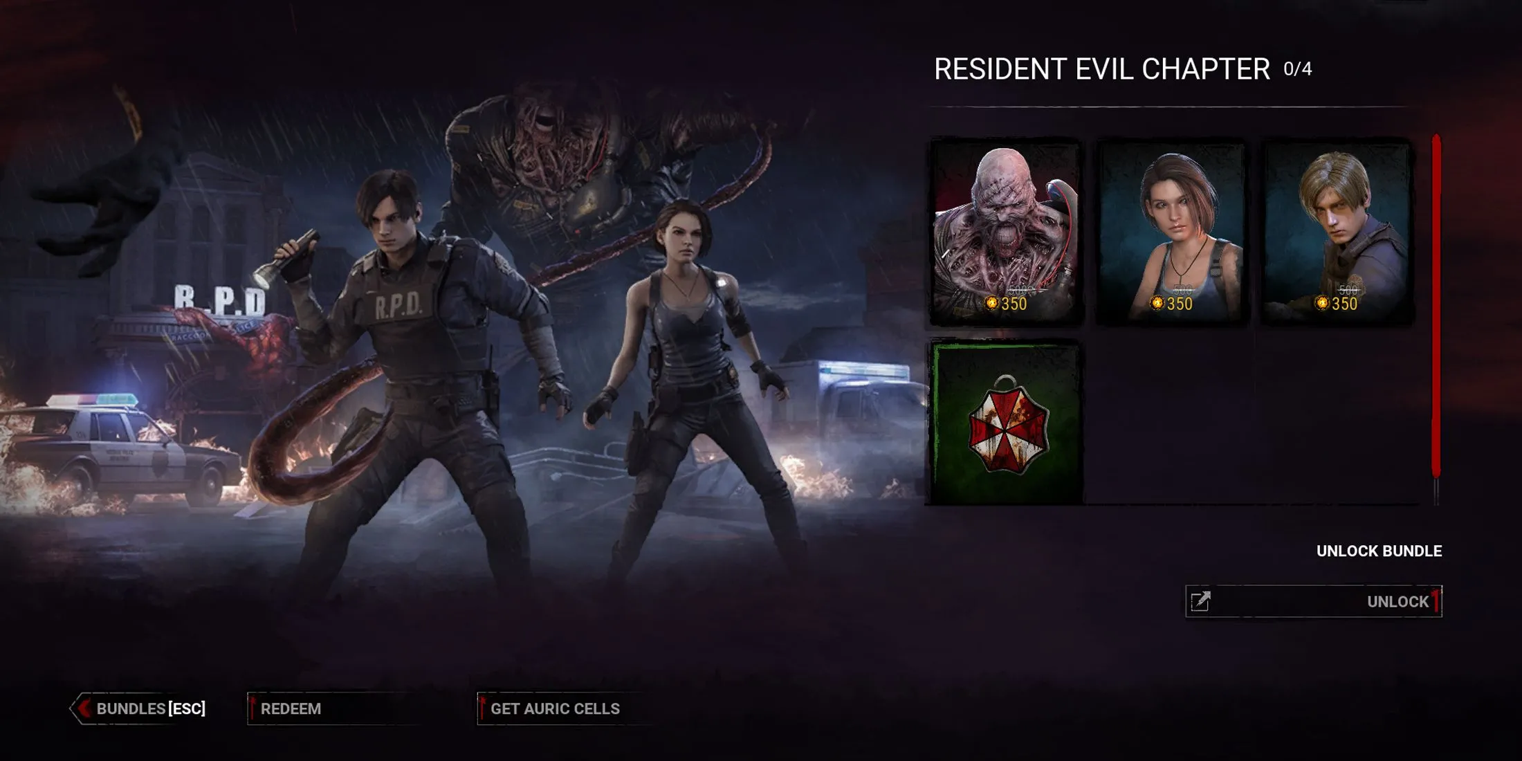 Nemesis T-Type trong chương Resident Evil của Dead by Daylight, biểu tượng kinh dị.
