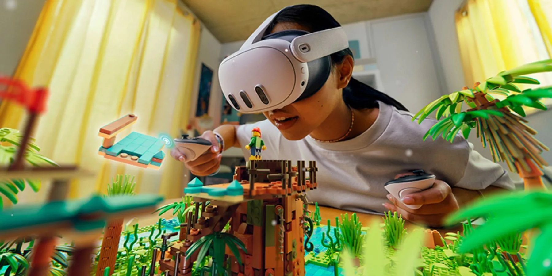 Người dùng trải nghiệm tính năng thực tế hỗn hợp (Mixed Reality) trên Meta Quest