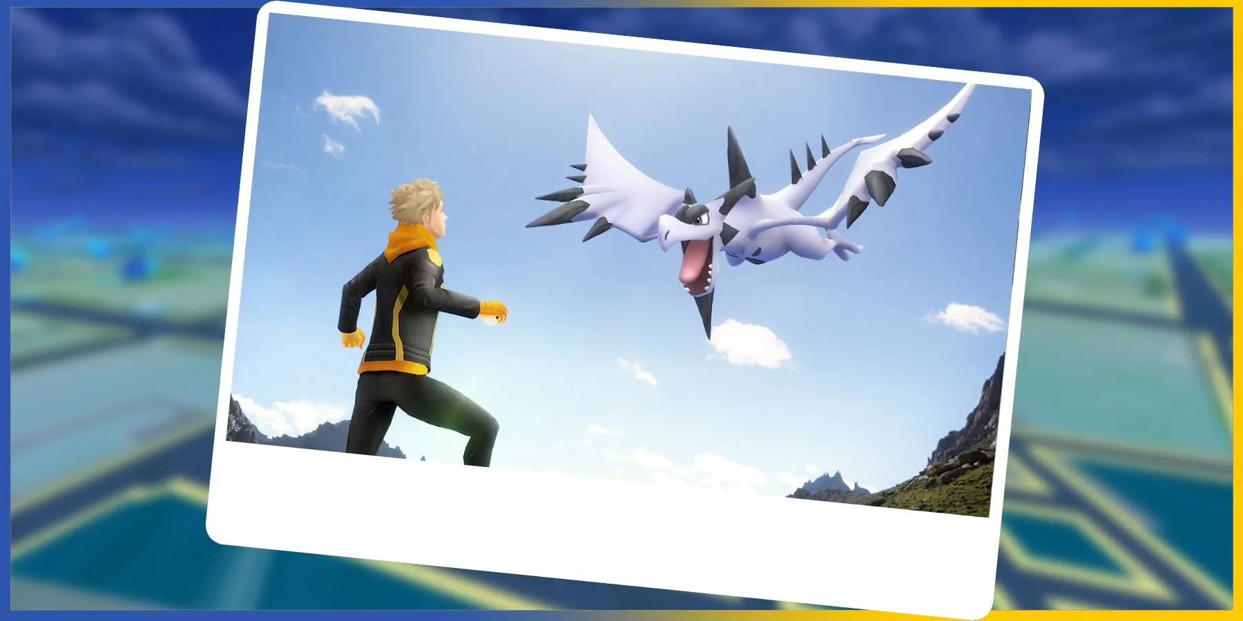 Sơ đồ minh họa các loại Pokémon có khả năng khắc chế Mega Aerodactyl trong Pokémon GO Raid, bao gồm các biểu tượng loại Nước, Điện, Băng, Đá, Thép