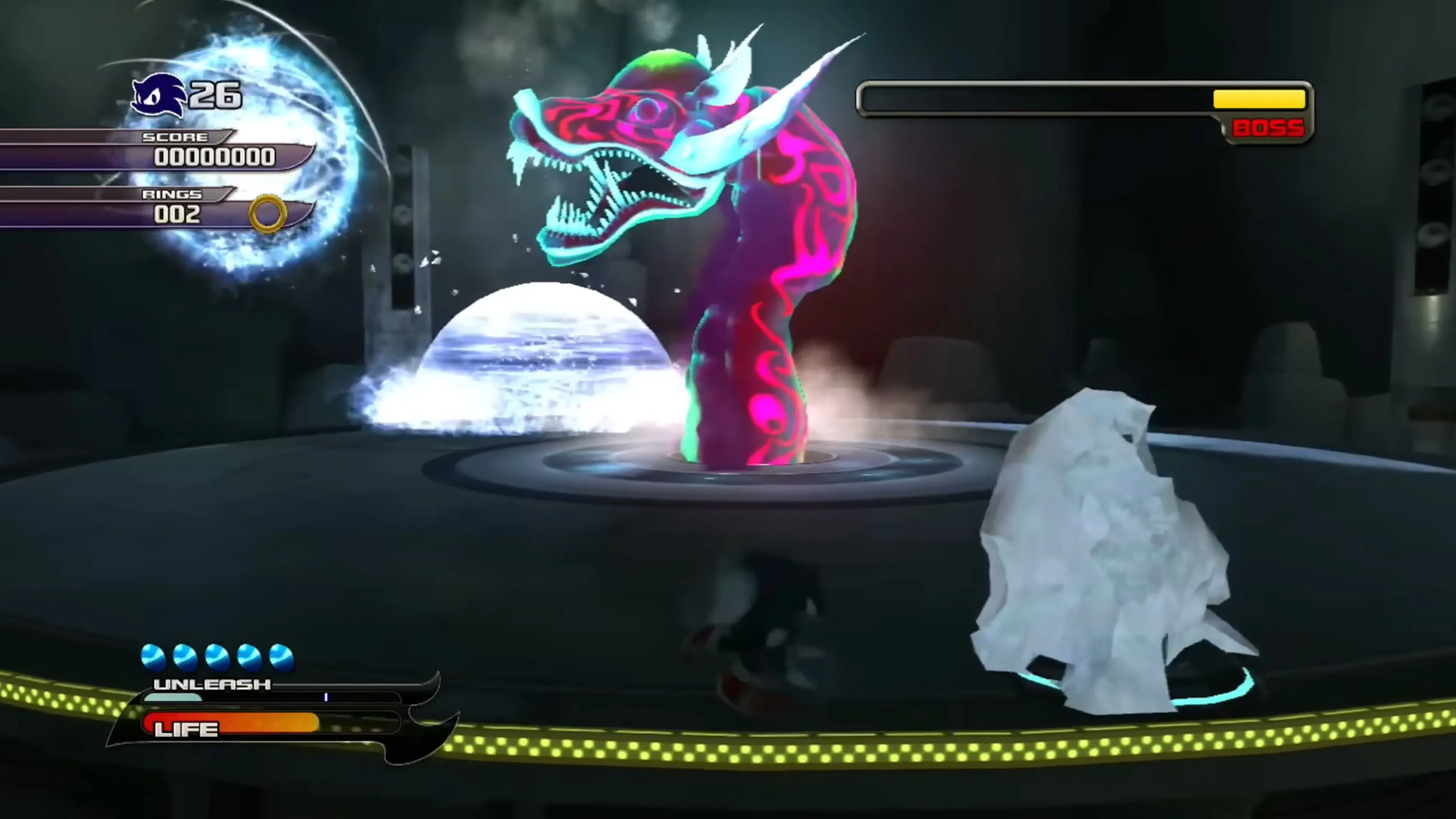 Sonic lao đi trong màn chơi ban ngày với kiến trúc lấy cảm hứng từ New York trong Sonic Unleashed