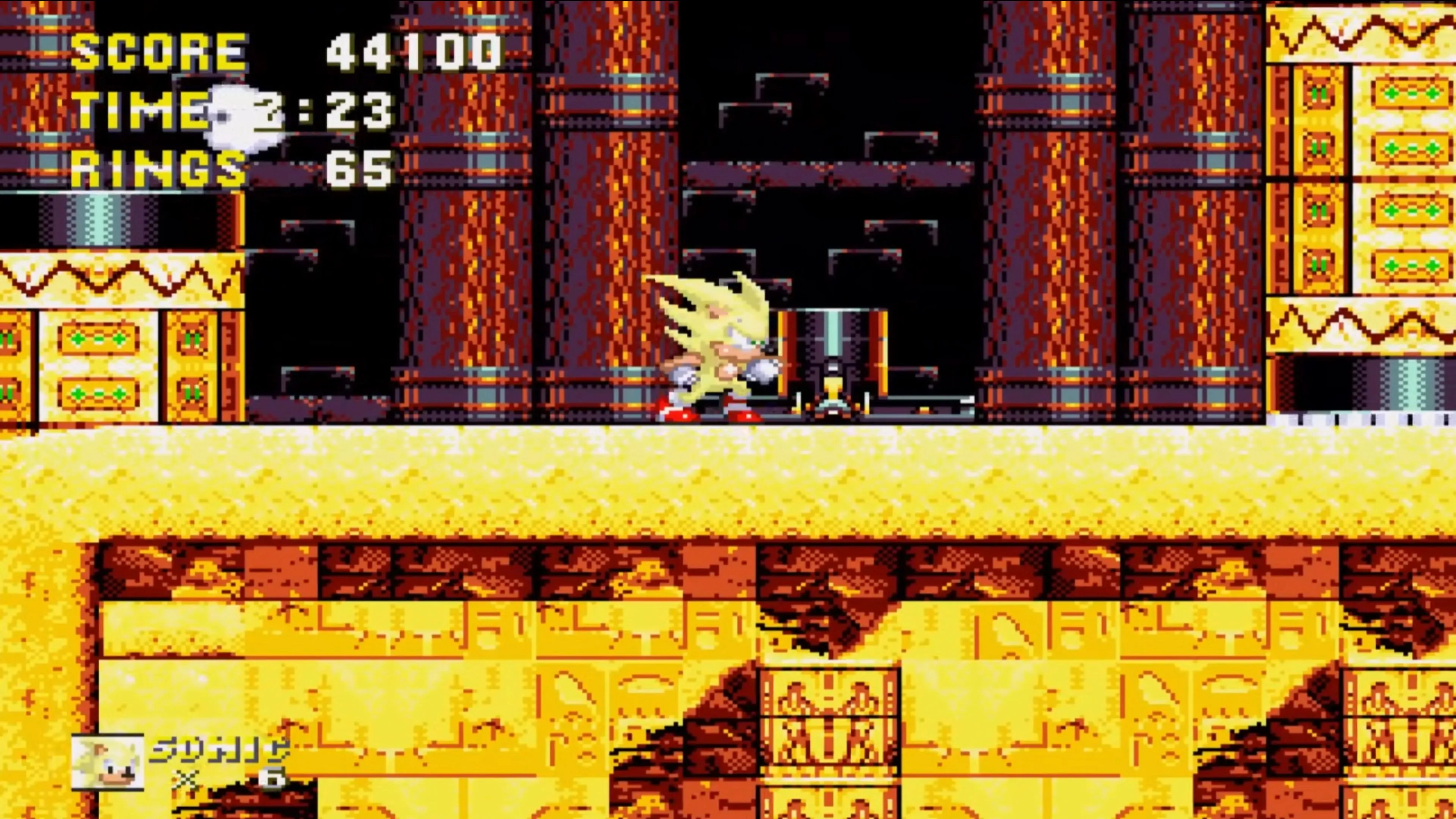 Sonic vượt qua khu rừng trong Angel Island Zone của Sonic 3 &amp; Knuckles