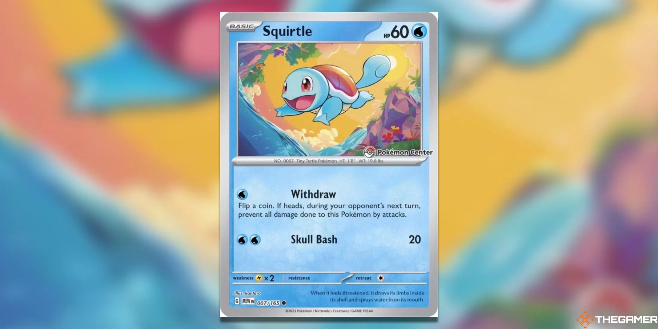 Thẻ Squirtle promo độc quyền Pokemon Center, từng là thẻ tặng kèm miễn phí.