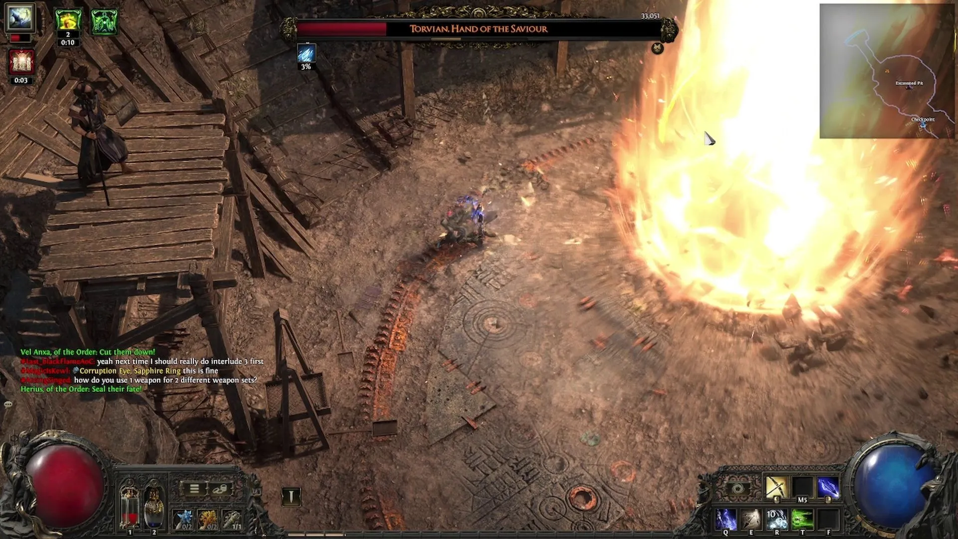 Chiêu thức Beam of Light gây sát thương khủng khiếp của Torvian ở giai đoạn cuối trong Path of Exile 2
