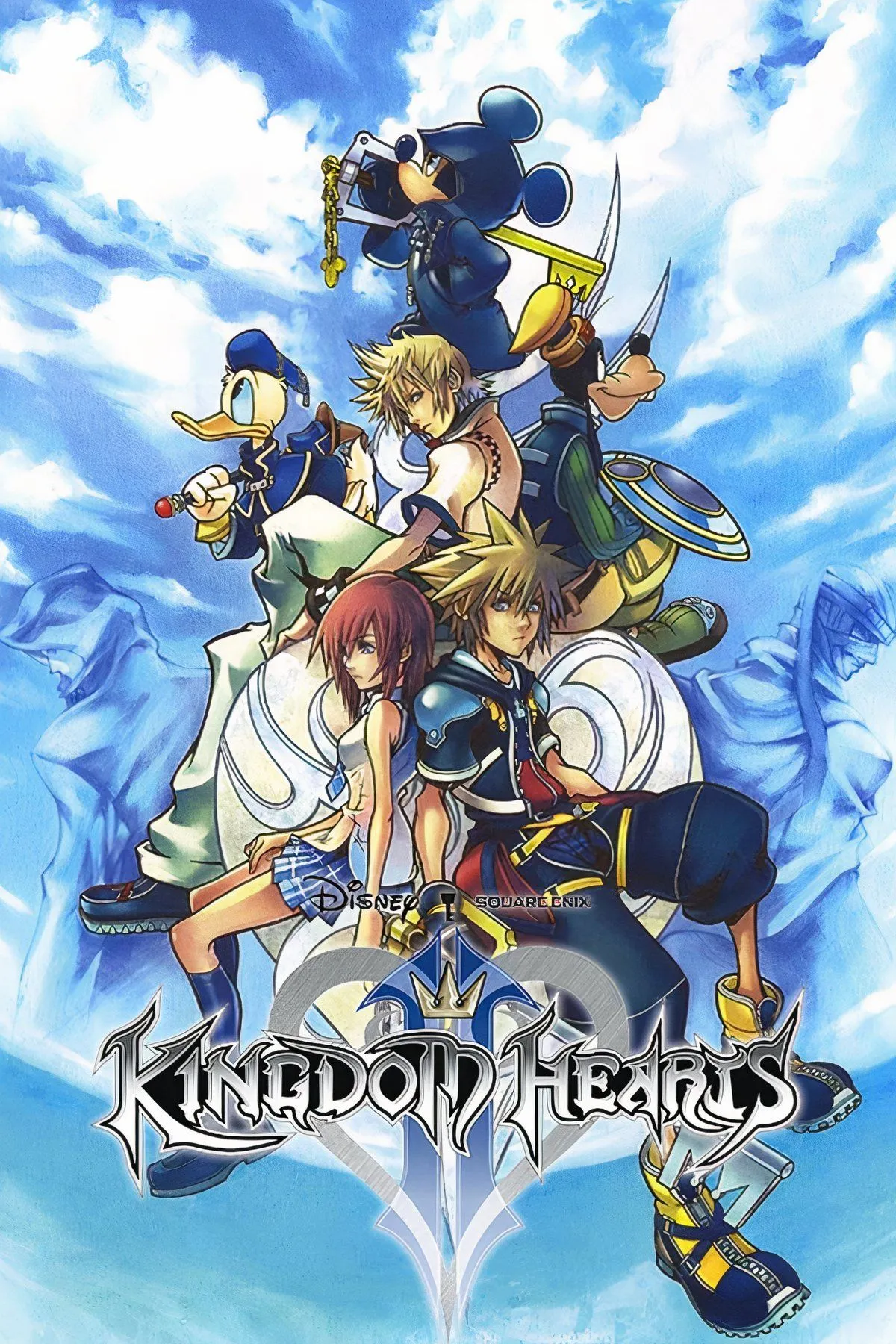 Tác phẩm nghệ thuật bìa trang Kingdom Hearts 2, đại diện cho bản sắc đồ họa và phong cách của tựa game nhập vai hành động huyền thoại.