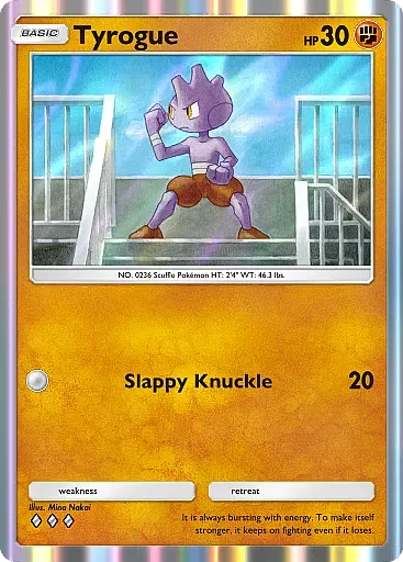 Thẻ Tyrogue từ gói Ho-Oh trong Pokemon TCG Pocket