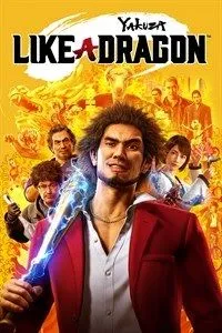 Ảnh bìa Yakuza: Like a Dragon, minh họa phong cách trò chơi JRPG theo lượt pha trộn yếu tố hài hước và đời sống đường phố Yokohama