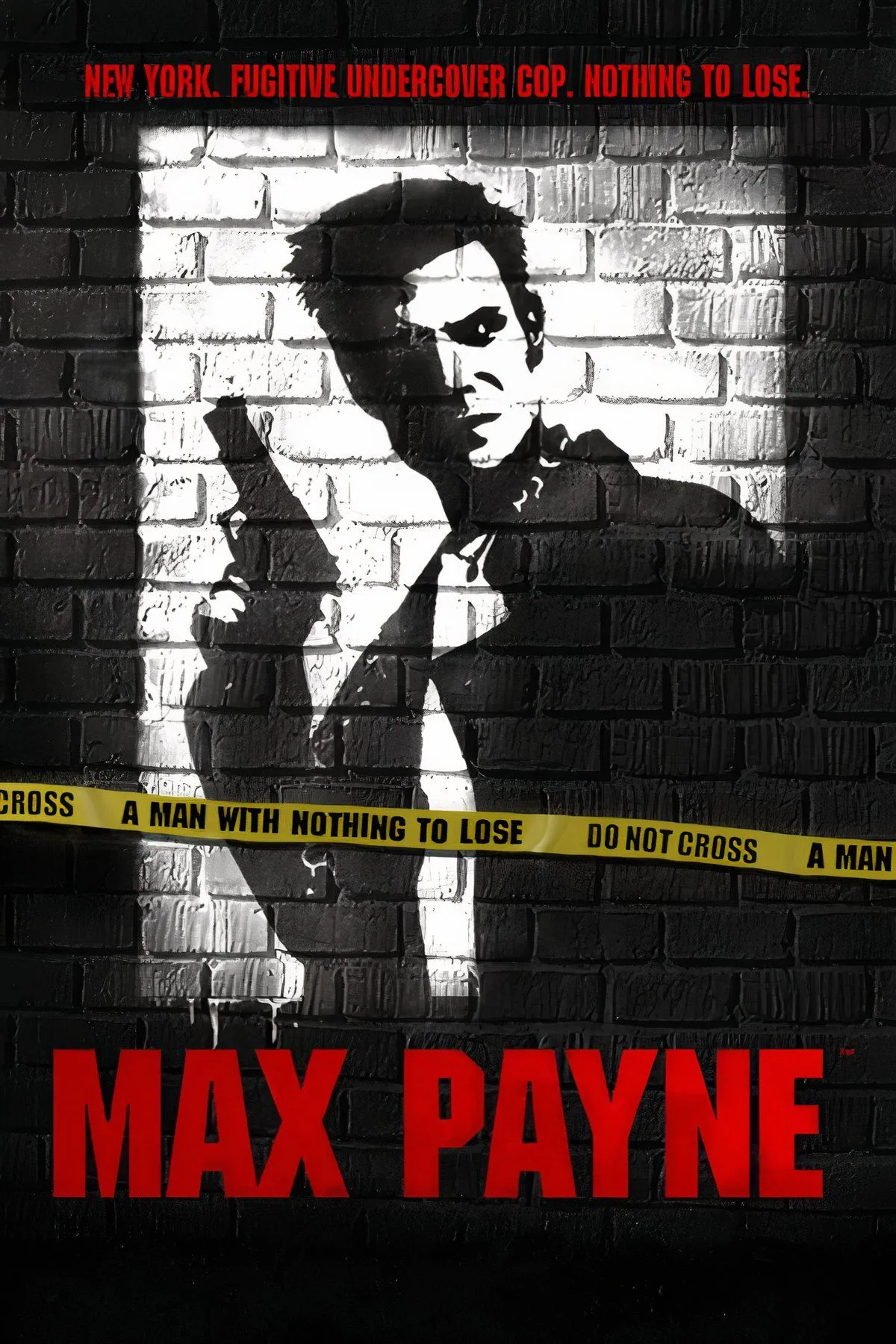 Bìa Max Payne thể hiện phong cách noir, đạn dược và nhân vật chính