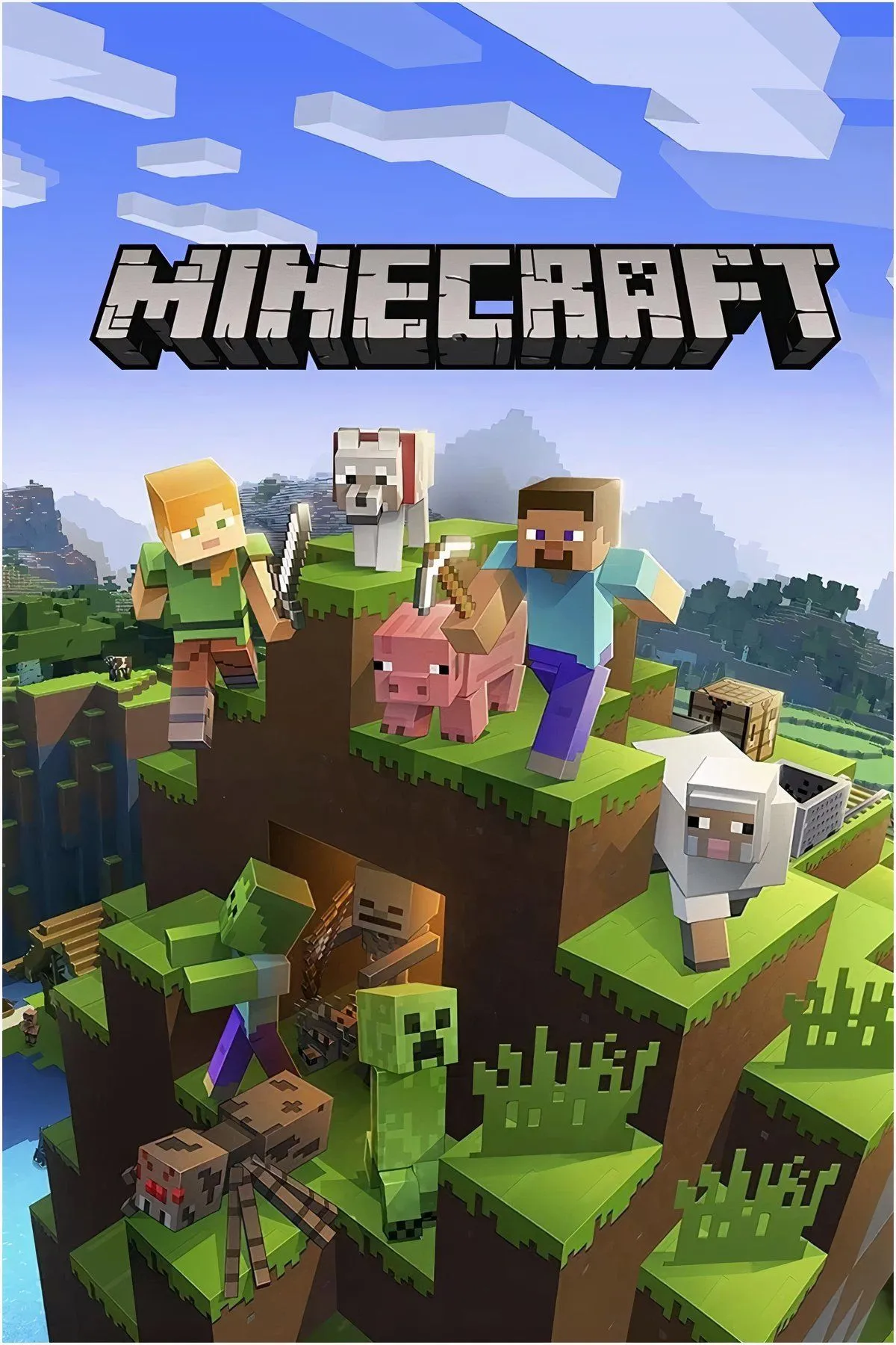 Bối cảnh xây dựng trong Minecraft, minh họa sandbox và sáng tạo không giới hạn