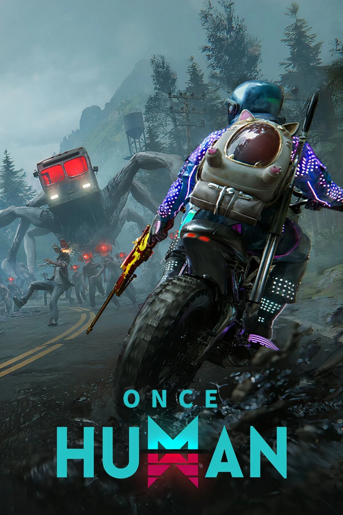 Cảnh thế giới bị biến dị trong Once Human với tông màu u ám và nhân vật sinh tồn