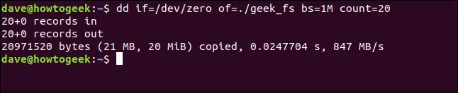 Dùng dd tạo file image sau đó mkfs và mount để thử nghiệm filesystem