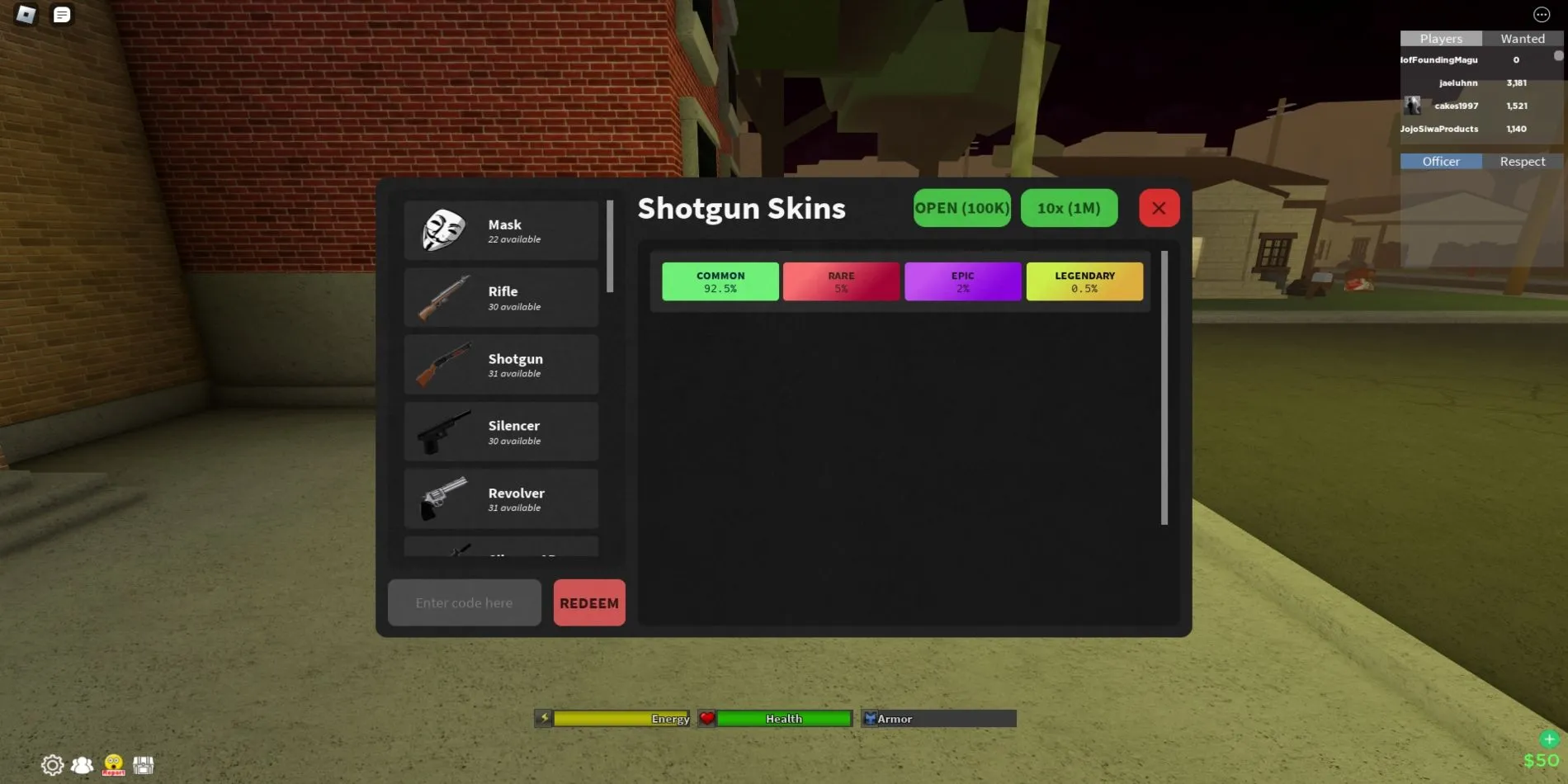 Hướng dẫn nhập code Da Hood: mở treasure chest và dán mã để nhận tiền mặt và quà