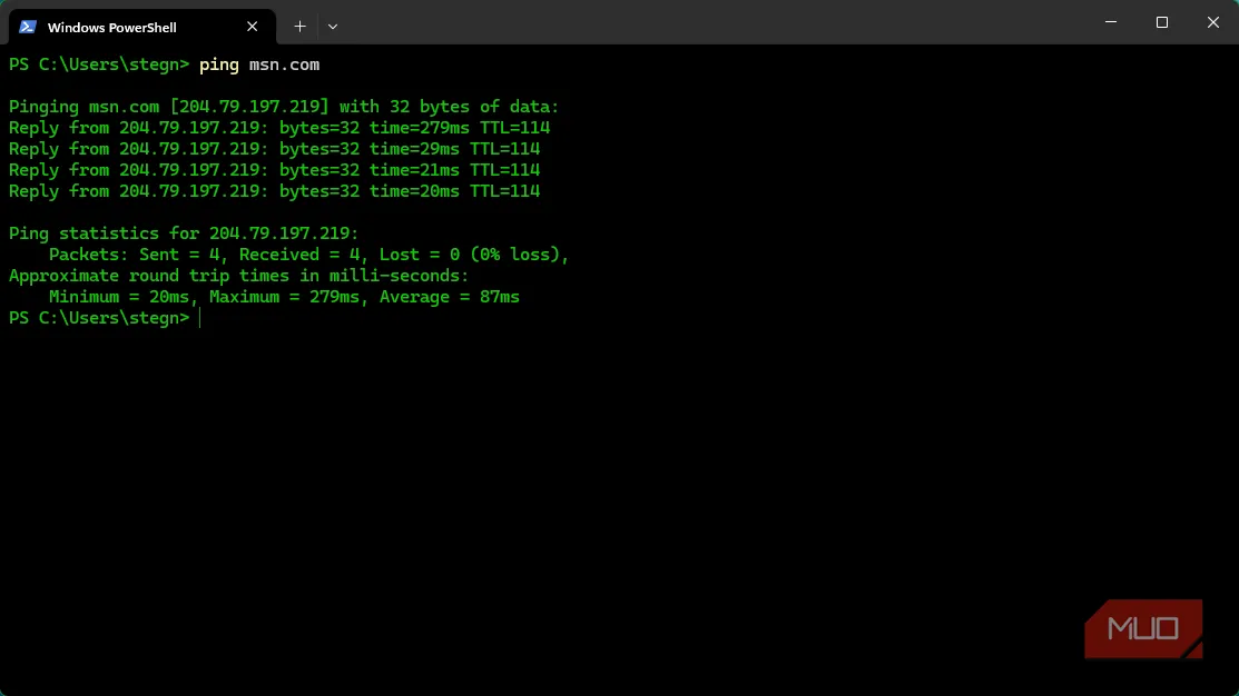 Kiểm tra phản hồi máy chủ bằng lệnh ping, hữu ích khi gặp lag trong game