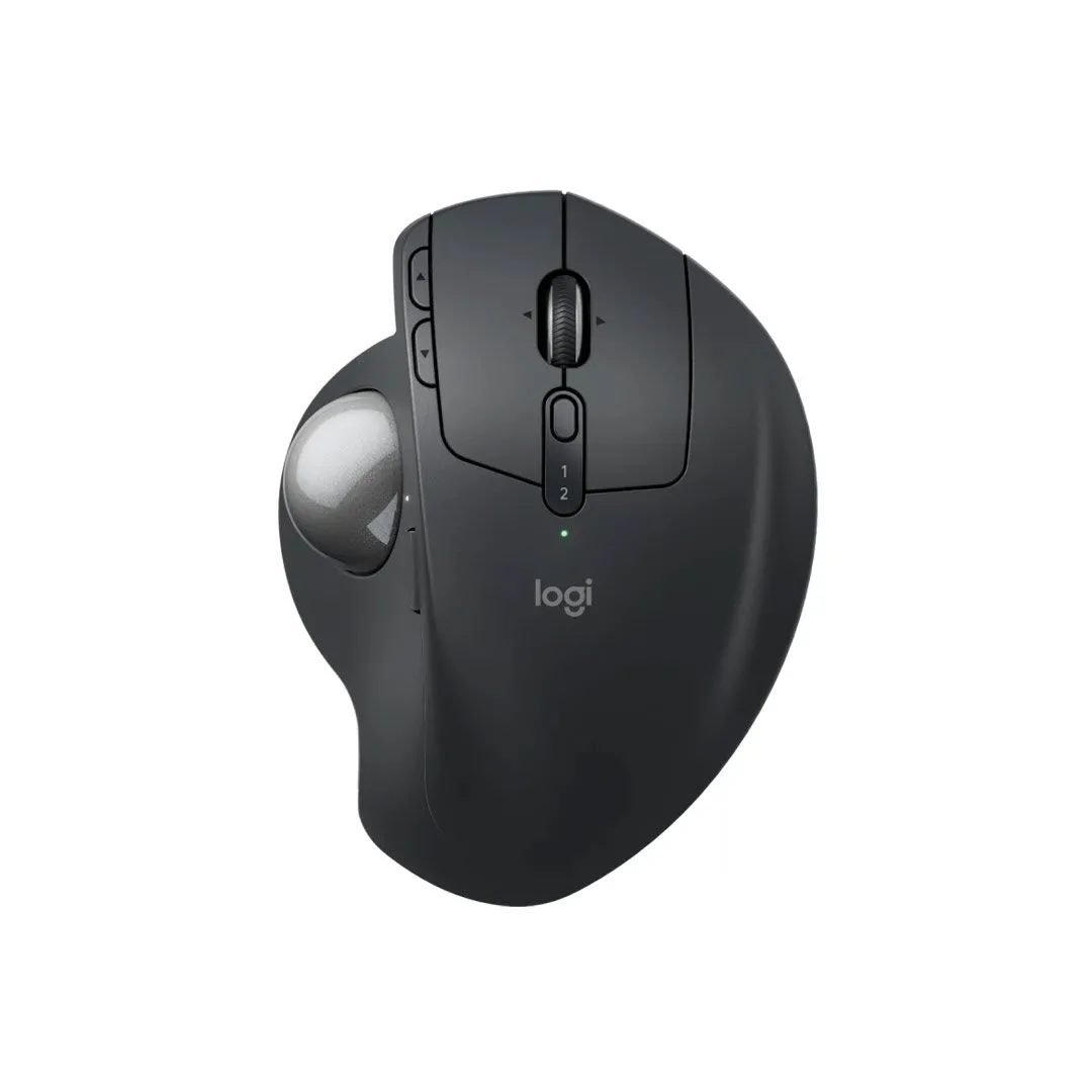 Logitech MX Ergo S trên nền trắng, minh họa phụ kiện hỗ trợ làm việc với TV.