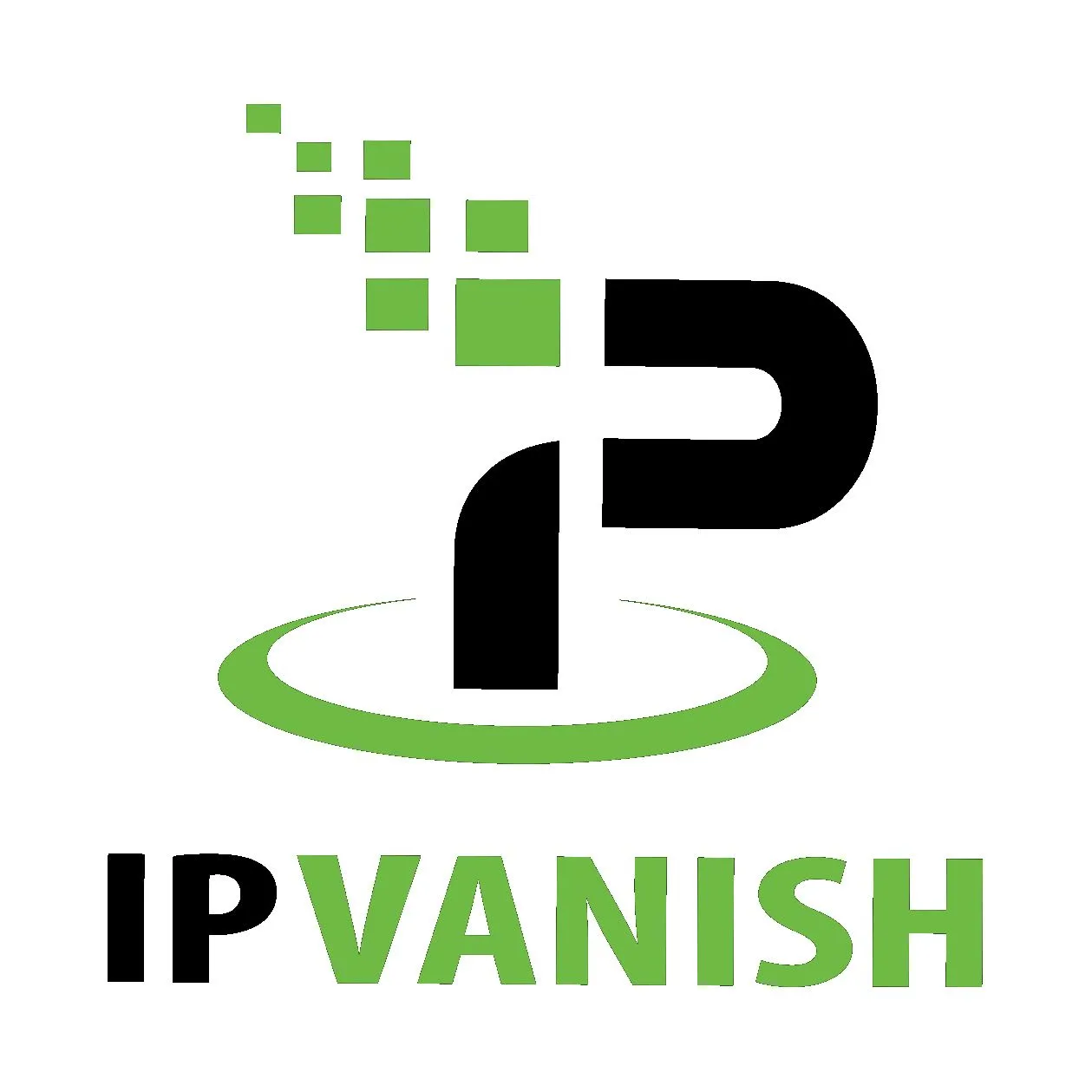 Logo IPVanish trên nền trắng, biểu tượng VPN cho truy cập nội dung toàn cầu trên Chromebook
