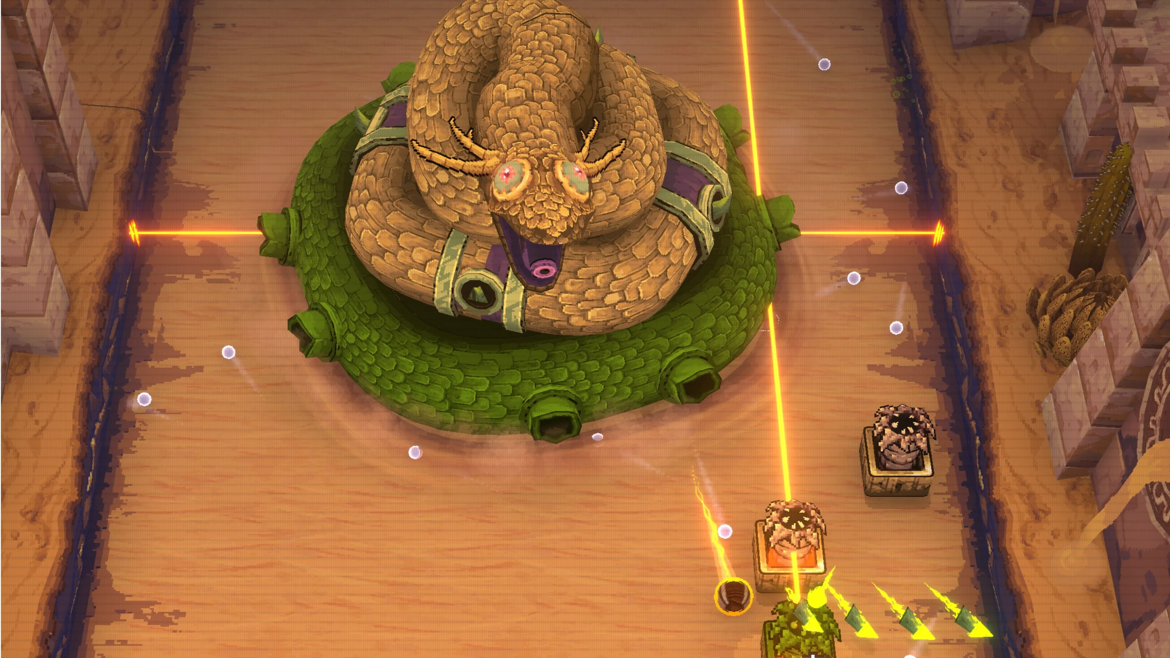 Một boss dạng rắn trong Ball x Pit, tiêu biểu cho yếu tố bullet-hell và tính bất ngờ trong mỗi lượt chơi