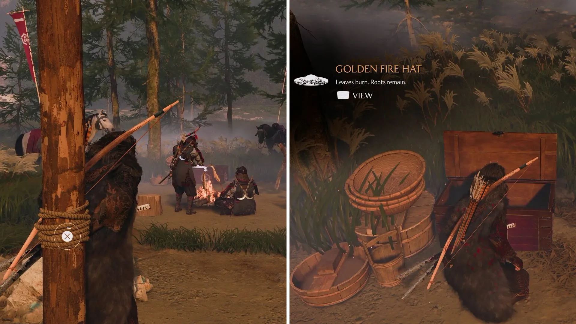 Mũ Lửa Vàng (Golden Fire Hat) nằm trong rương tím sau khi giải cứu Atsu