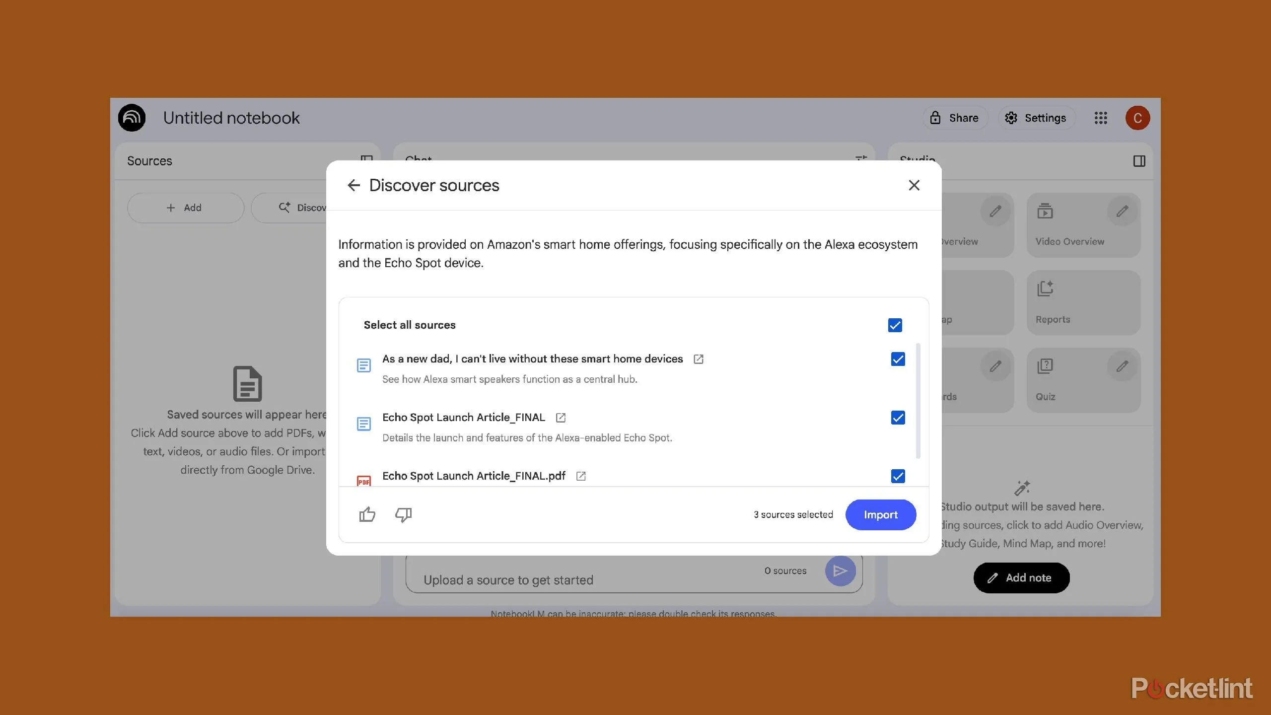 NotebookLM hiển thị danh sách file liên quan trong Google Drive, hữu ích khi bạn quên tiêu đề nhưng nhớ nội dung
