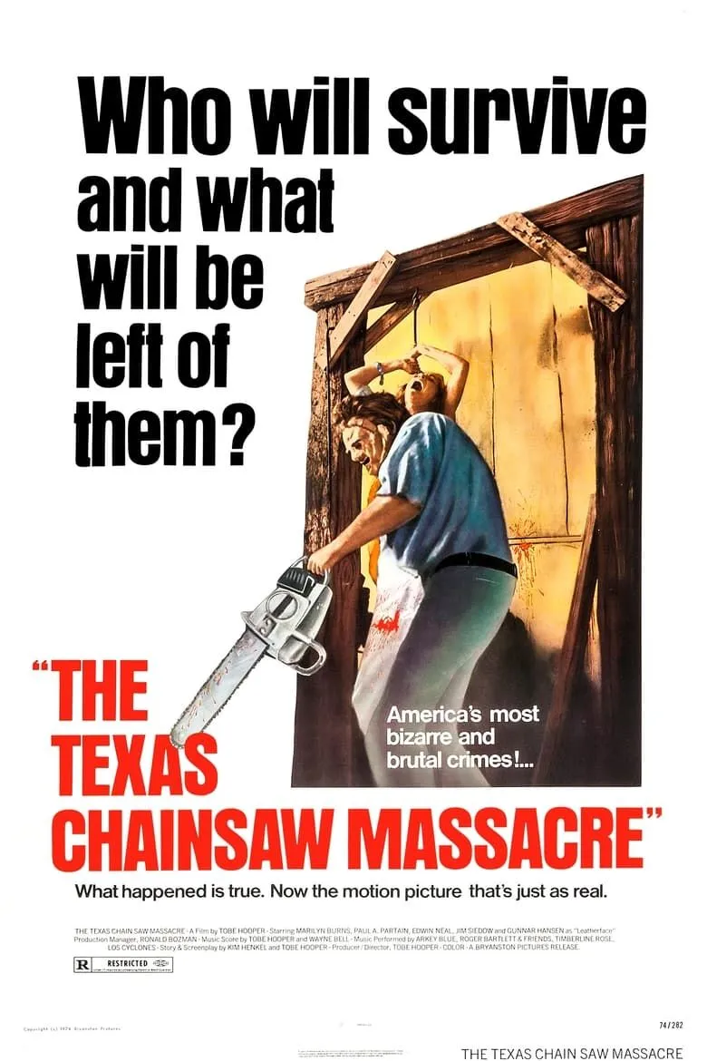 Poster The Texas Chain Saw Massacre (1974): Leatherface và biểu tượng chiếc cưa máy