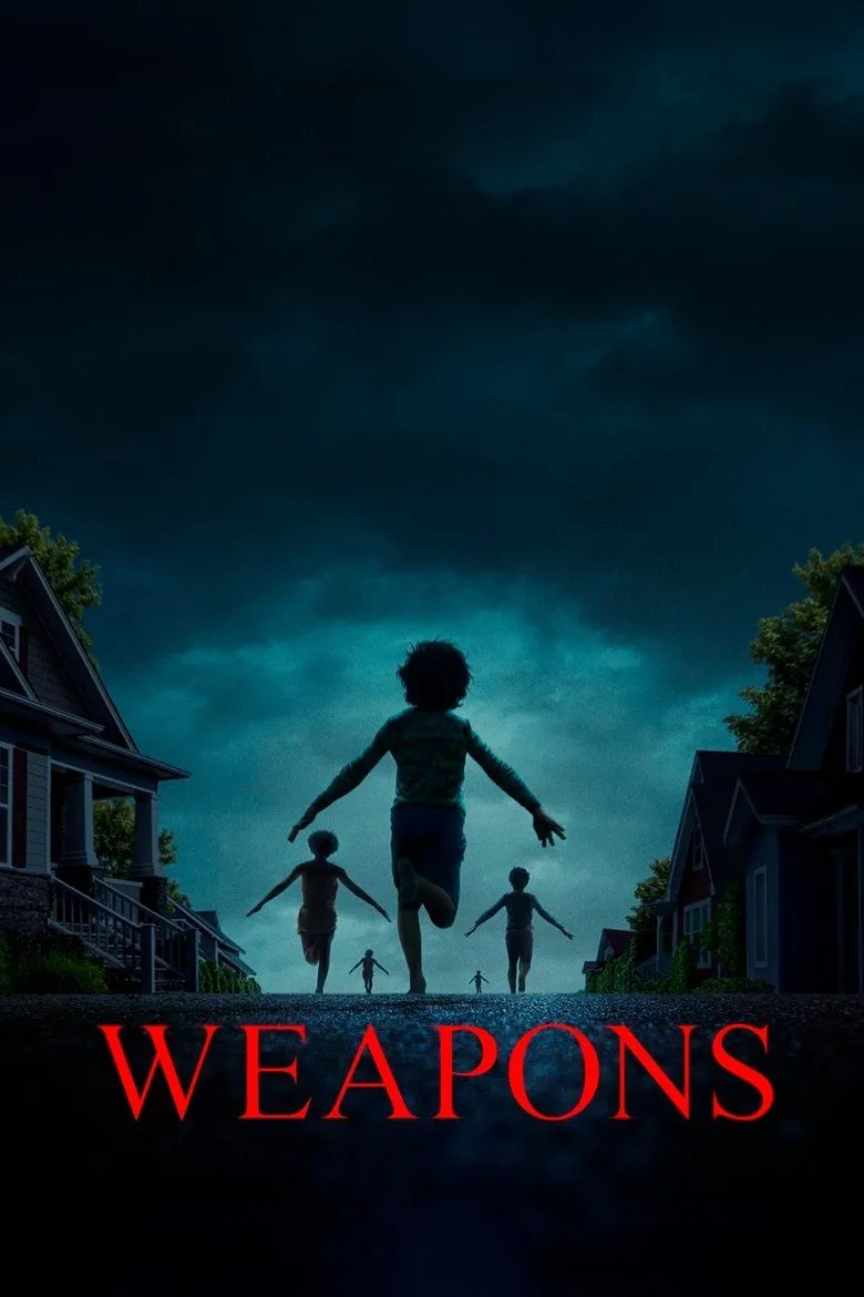 Poster 'Weapons' (2025) ám ảnh tông màu tối, phản ánh chủ đề trẻ em biến đổi và kinh dị siêu thực