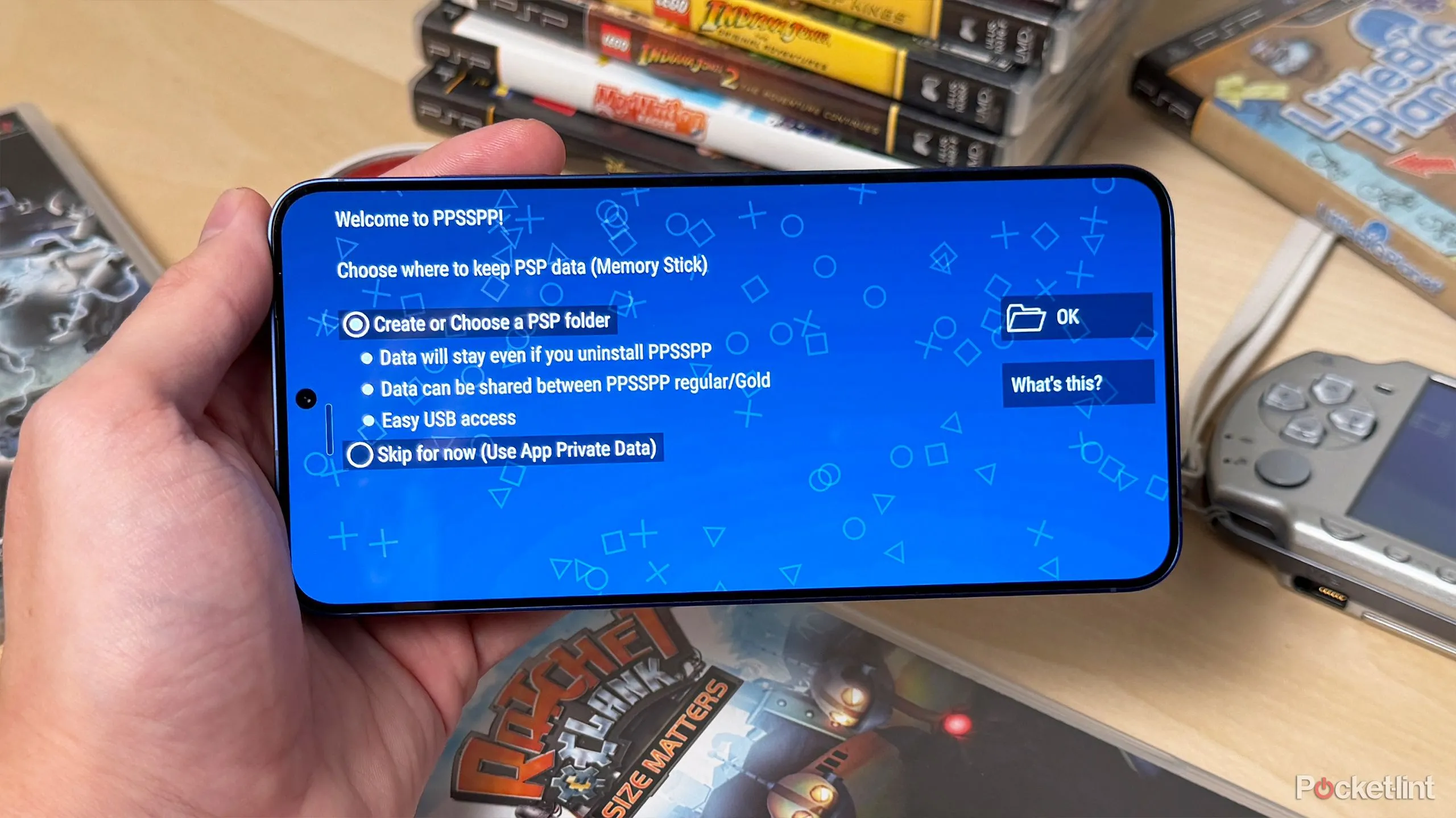 Quá trình thiết lập PPSSPP trên Android với thư mục lưu trữ