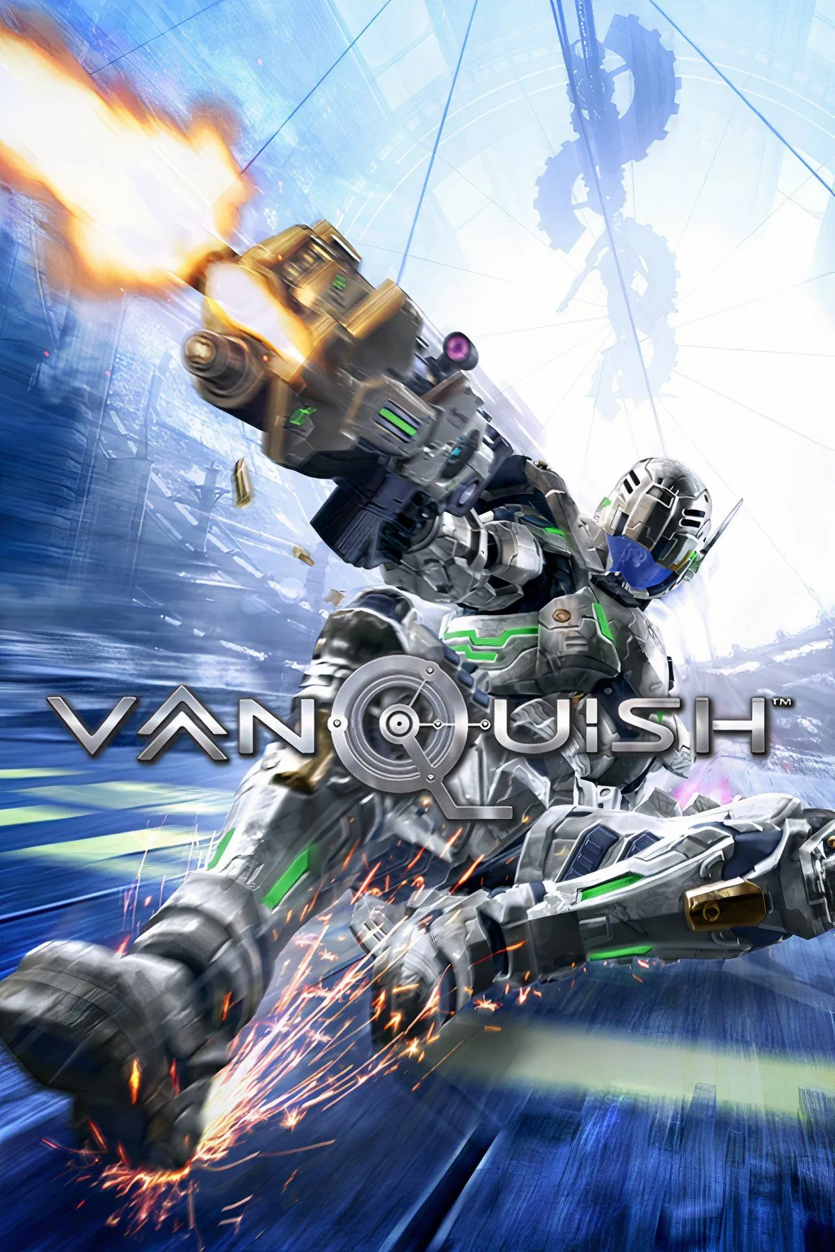 Vanquish - nhân vật thực hiện powerslide, thể hiện cơ chế slow-motion trong combat