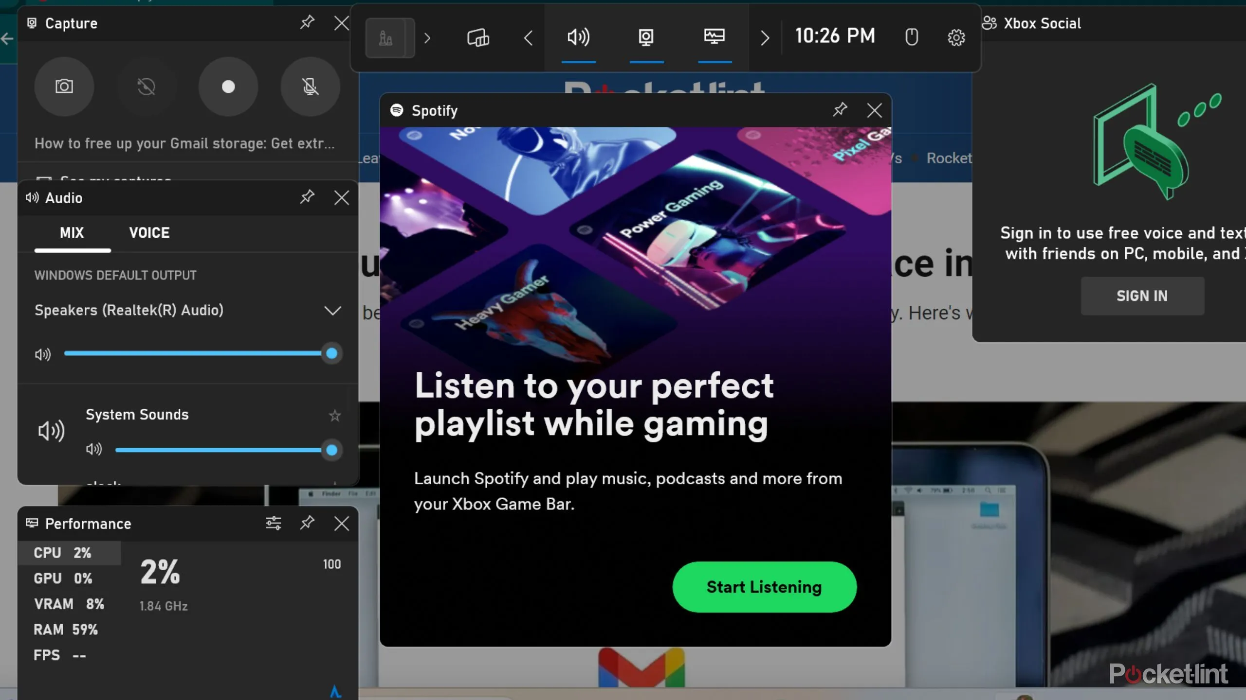 Xbox Game Bar và các cài đặt phím tắt — ví dụ về nơi Windows hiển thị đề xuất và tiện ích liên quan tới chơi game.